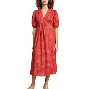 MiH Jeans Avery Dress Tulip Printed Midi Orange XS
